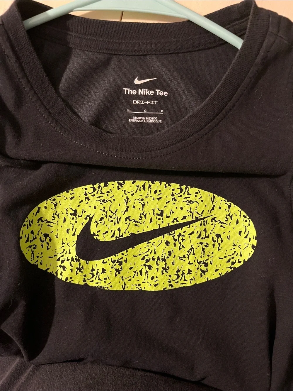 Nike Women’s Black Muscle Tank with Neon Yellow-Green Swoosh